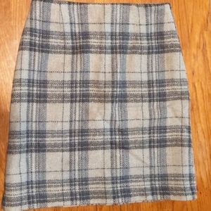 Ann Taylor Gray Plaid Wool Pencil Skirt Size 4